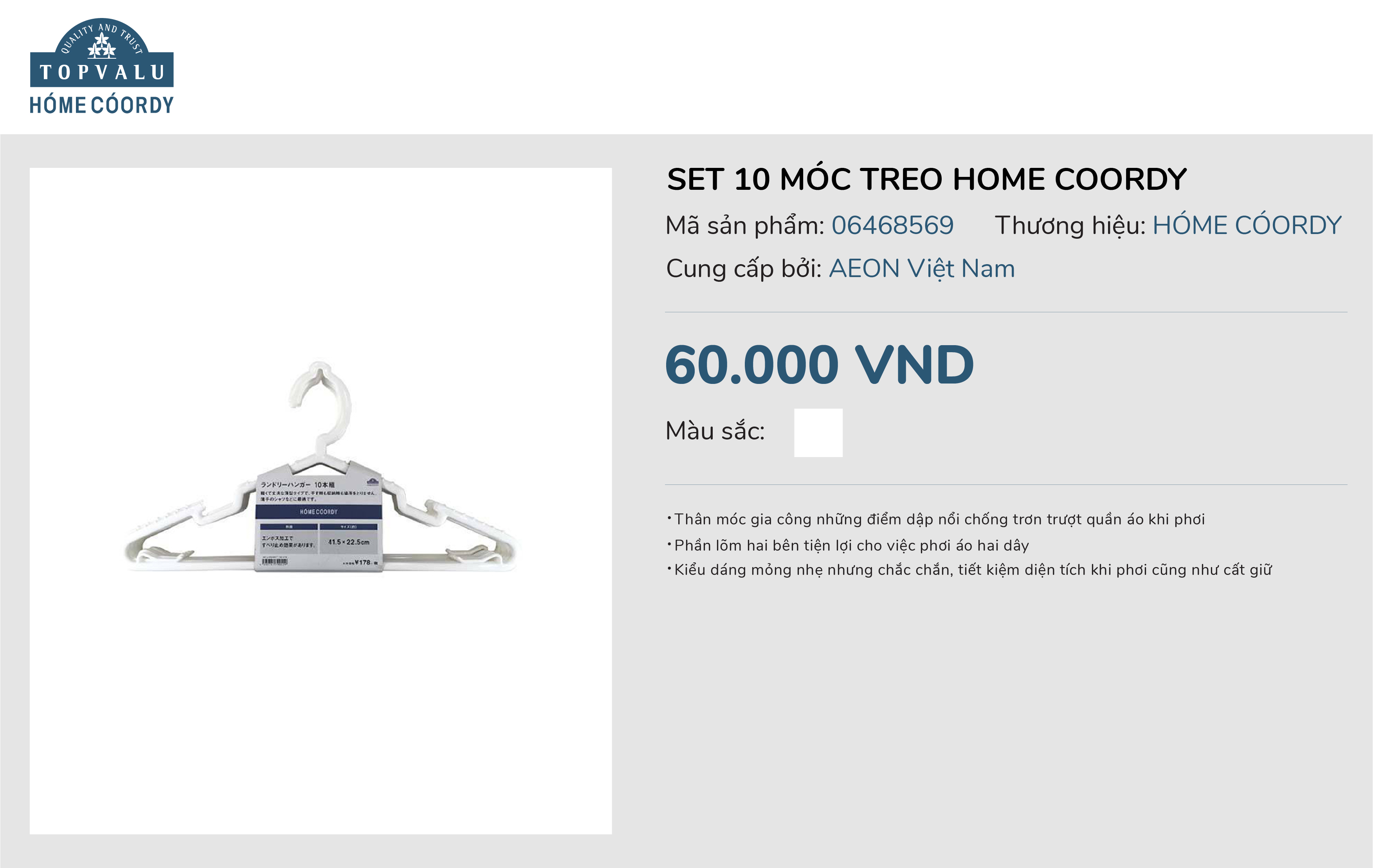 Set 10 móc treo tường home coordy