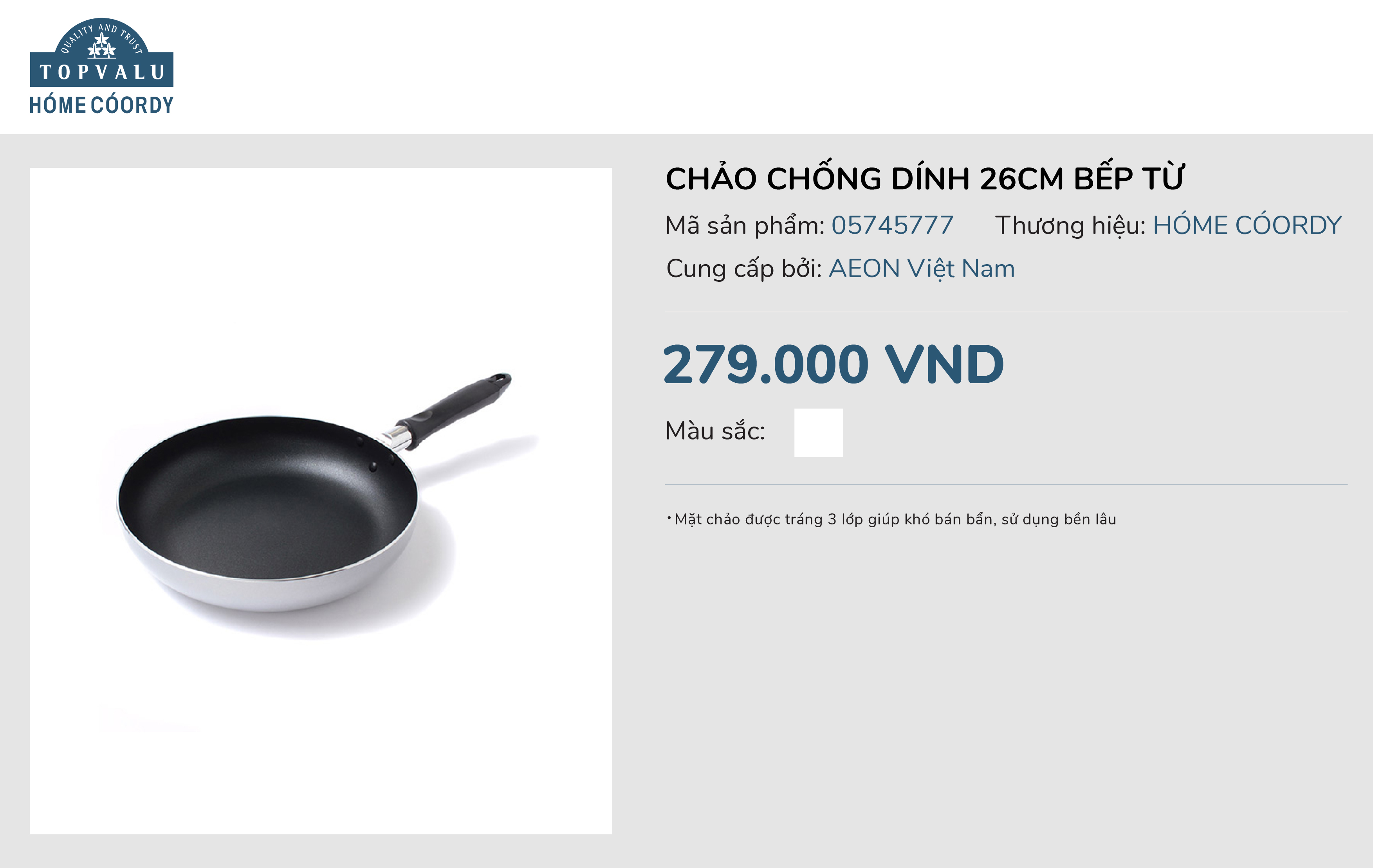 Chảo chống dính 26cm bếp từ