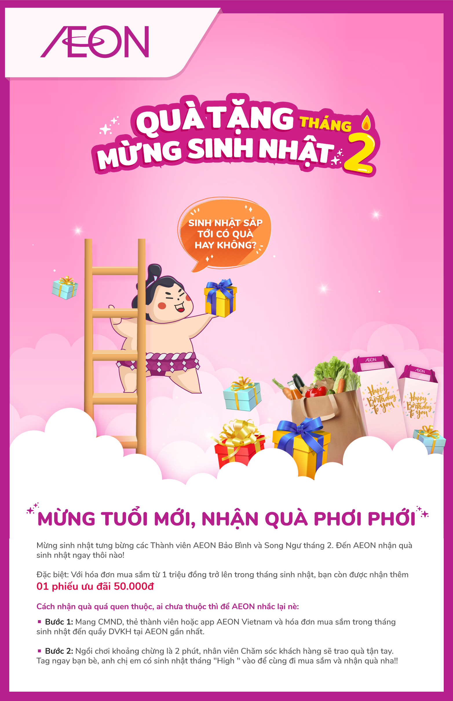 RỘN RÀNG SINH NHẬT  7 NĂM GOM TRIỆU NIỀM VUI  AEON MALL Long Biên