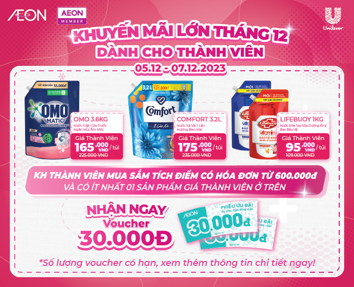 KHUYẾN MÃI LỚN THÁNG 12 CHO THÀNH VIÊN