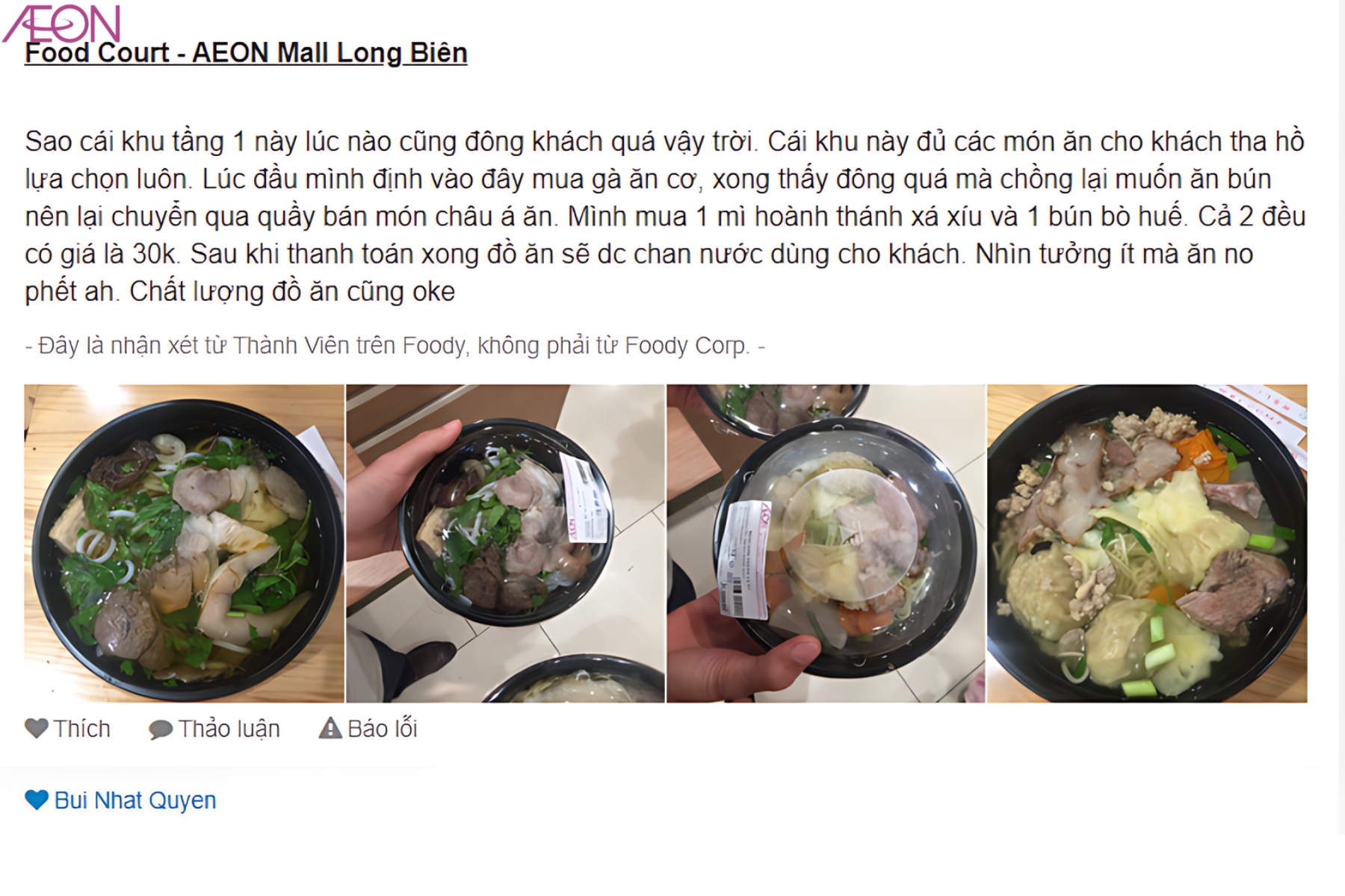 Các món nước cũng không ngoại lệ, luôn nhận được sự ủng hộ của khách hàng (Nguồn Foody)