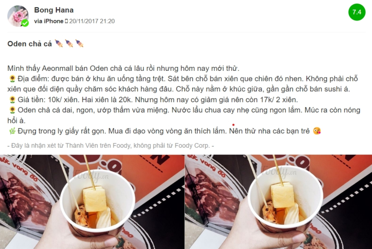 Với mức giá phù hợp, lẩu Oden AEON là món ăn yêu thích của nhiều thực khách (Nguồn: Foody)