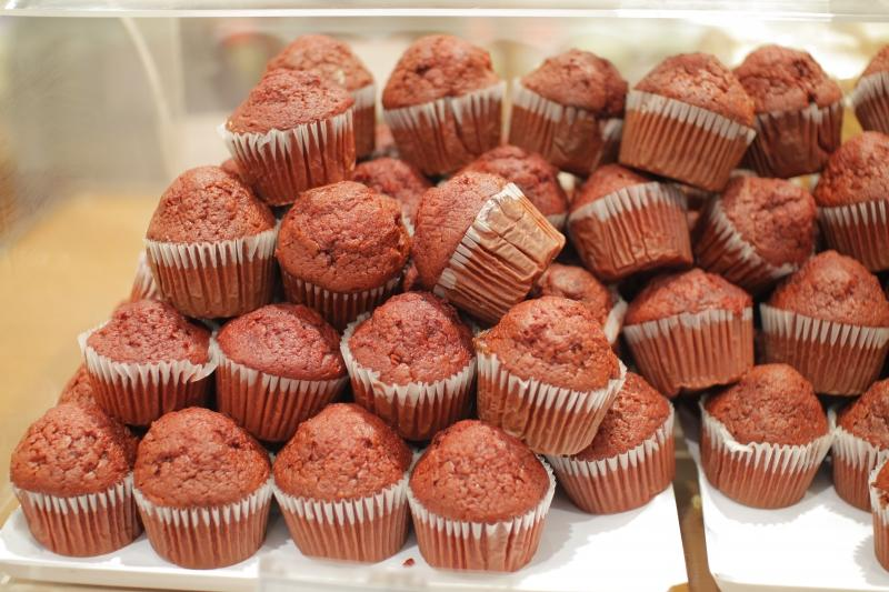 Màu đỏ đậm đẹp mắt của bánh Muffin Red Velvet 
