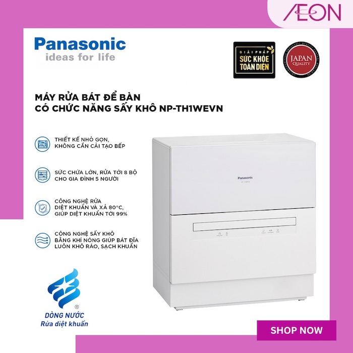 Máy rửa bát Panasonic là một trong những sản phẩm được nhiều người lựa chọn khi đến TTBHTH & Siêu thị AEON