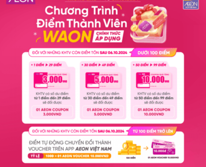 CHƯƠNG TRÌNH MỚI ĐIỂM THÀNH VIÊN WAON POINT