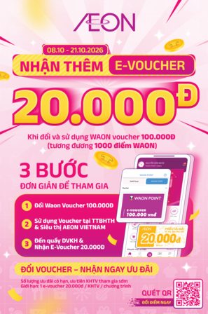 ĐỔI ĐIỂM WAON NHẬN THÊM VOUCHER